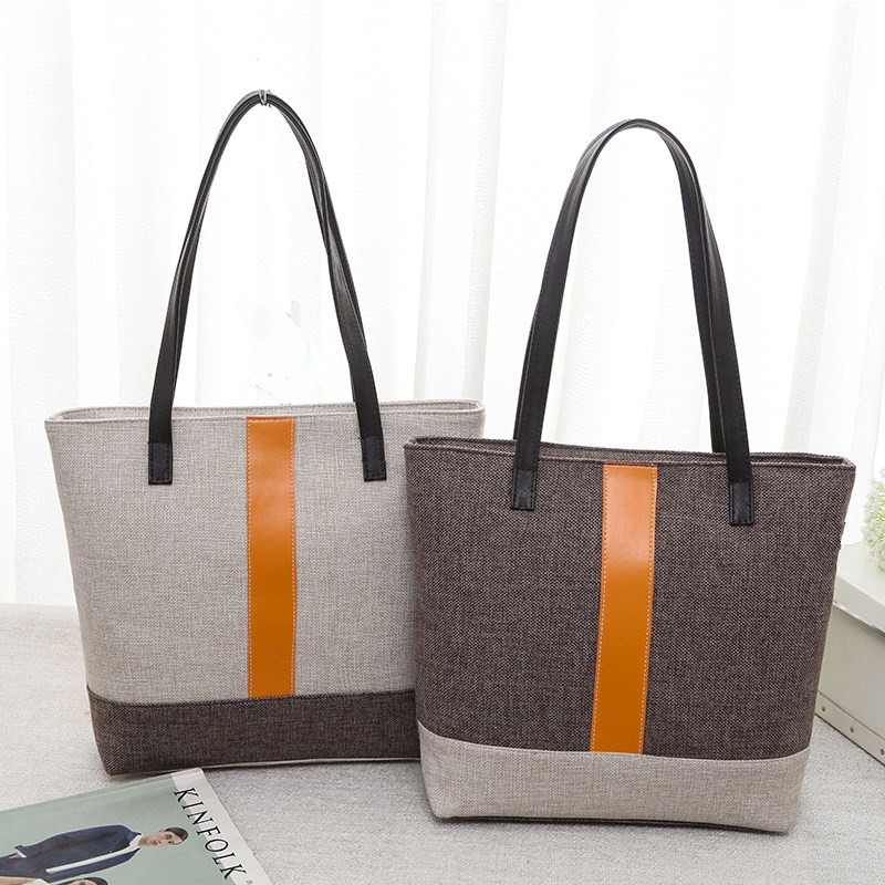 Amazon hot sale high quality simple design waterproof fashional linen cotton bag