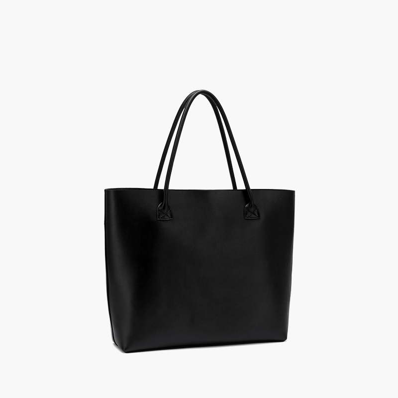 2018 new black shopping tote bag shoulder bag large capacity soft leather pu handbag