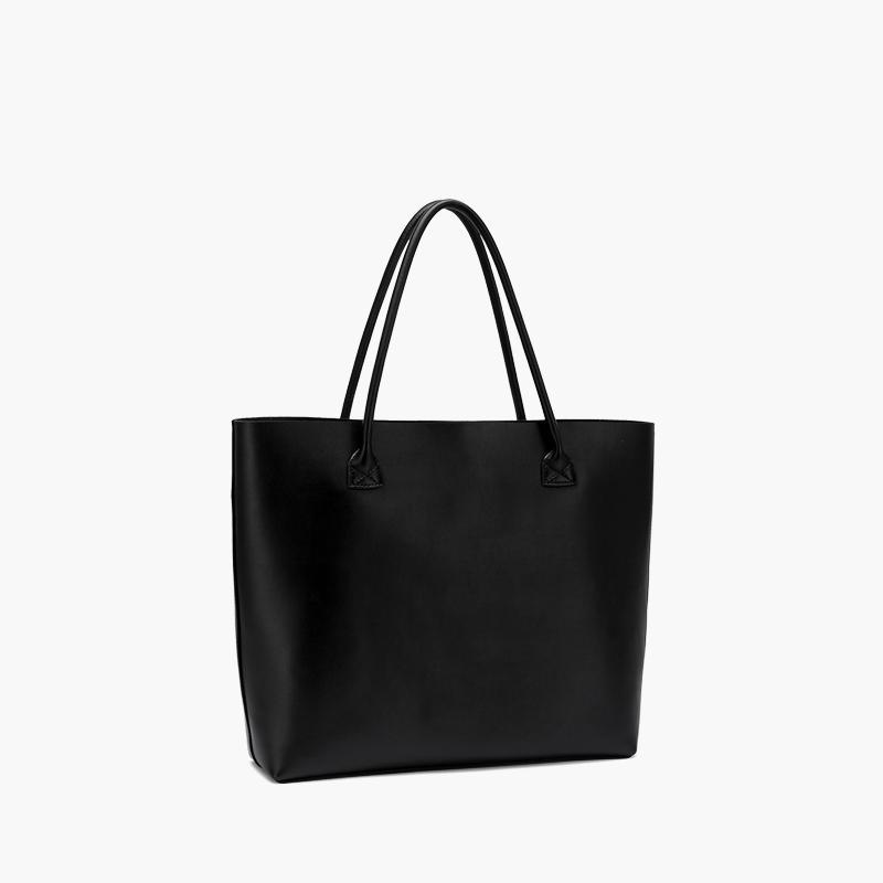 2018 new black shopping tote bag shoulder bag large capacity soft leather pu handbag