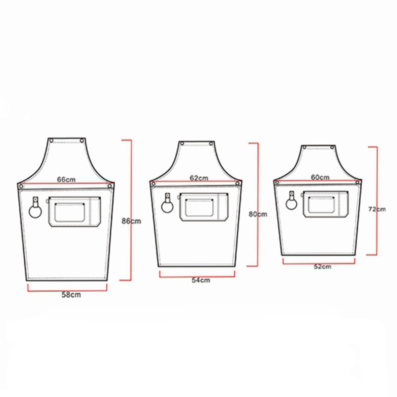 Preferred Denim Fabric Sturdy Cowhide Straps Work Apron