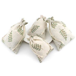 Custom cotton linen muslin drawstring gift bag jewelry pouch 