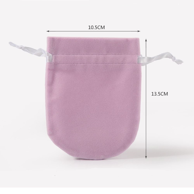 Custom light-colored mini fashion jewelry beam drawstring velvet storage bag
