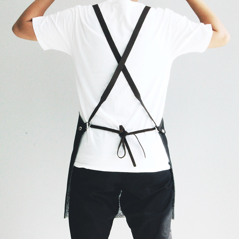 Superior Quality Cotton Material Black Denim Restaurant Kitchen Apron