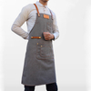 Leather Straps Combine Washed Canvas Barber Work Apron