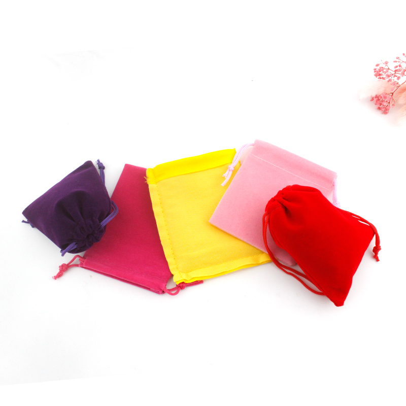 Customize wholesale velvet suede small drawstring bag gift jewelry pouch 