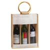 Eco friendly strong load bearing jute wine bag 
