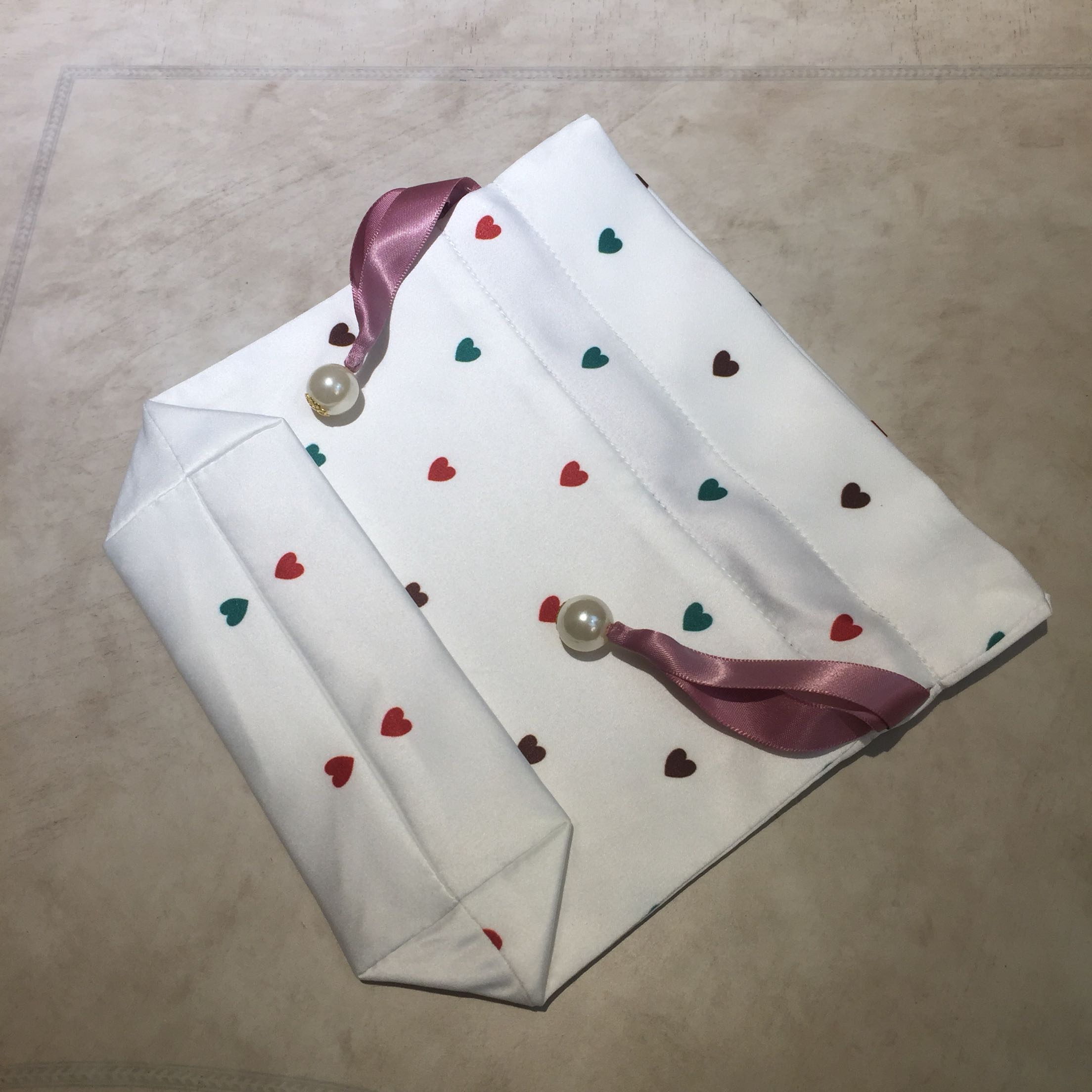 Newest design high quality mesh satin bags hair with printed