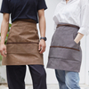 High quality washed canvas fabric half-length apron barista flower shop restaurant tea shop nail waiter apron with low price