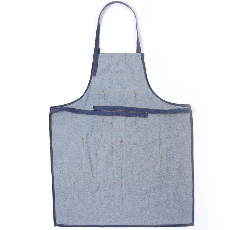 Wholesale Fashion Cowboy Hanging Neck Apron Custom Printing LOGO Painting Cafe Baking Cake Nail Shop Overalls Denim Apron