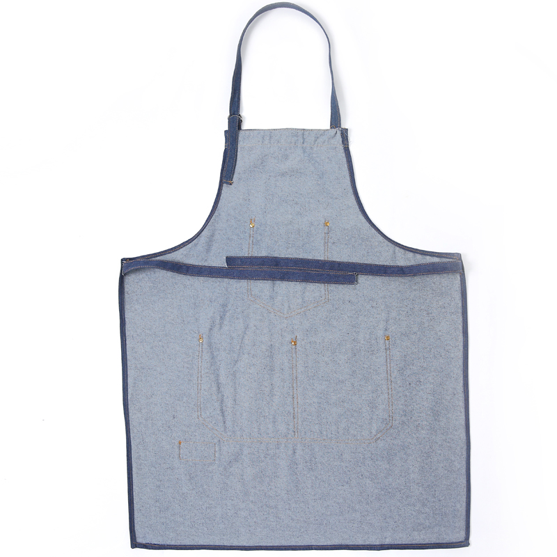 Wholesale Fashion Cowboy Hanging Neck Apron Custom Printing LOGO Painting Cafe Baking Cake Nail Shop Overalls Denim Apron