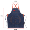 Promotion professional portable and durable work denim apron with customized logo