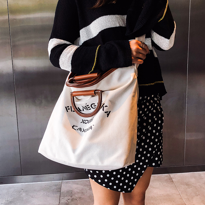 New style design fashion hot sale reusable eco friendly breathable cotton canvas material women tote bag