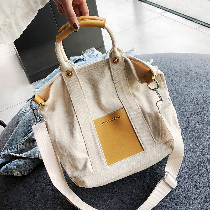 Natural eco friendly breathable strong durable multifunction cotton canvas tote messenger bag with china supplier