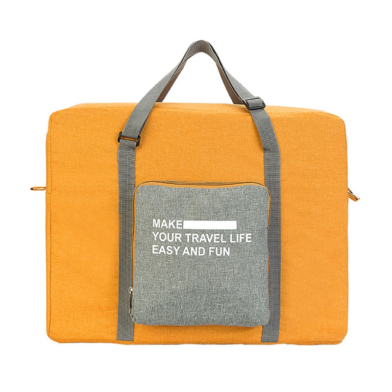 Thick strong load bearing waterproof oxford cloth large capacity folded travel bag with letter printing