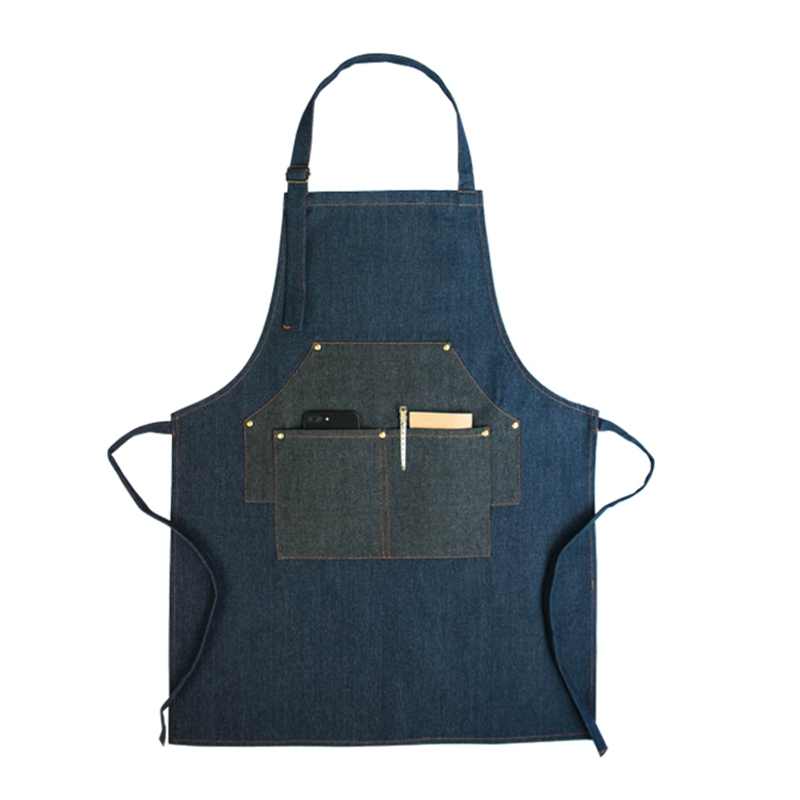 Low price custom printed logo cooking waiter denim canvas apron for restaurant