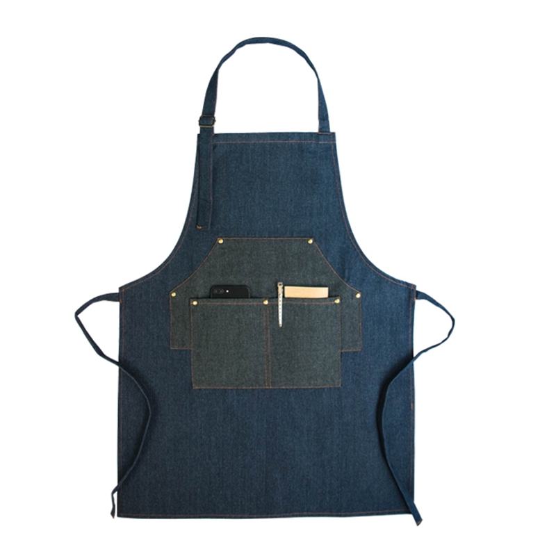 Low price custom printed logo cooking waiter denim canvas apron for restaurant