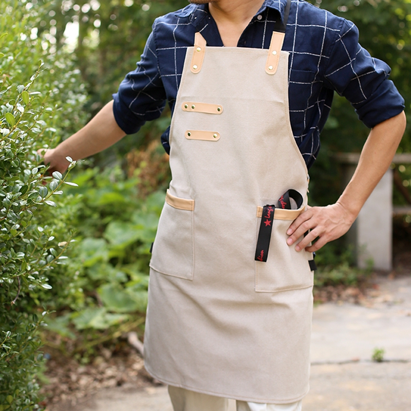 Canvas Tooling Apron Thick Wear-resistant Hotel Waiter Unisex Fashion Restaurant Waitress Custom Advertising Logo