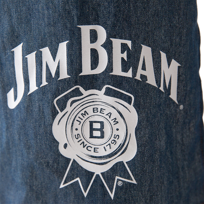 Factory logo silk screen printing cotton canvas denim waist apron 