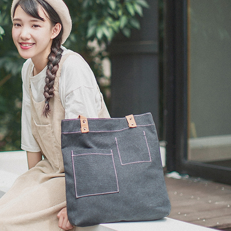 Daily Korea shoulder bag large capacity cloth bag literary fresh student simple versatile chic canvas bag