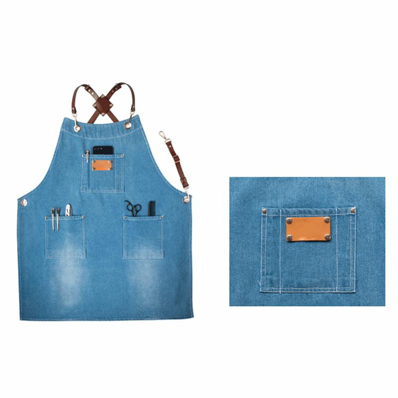 Hot Sale Popular Design Washed Denim Fabric Household Or Work Use Jeans Apron