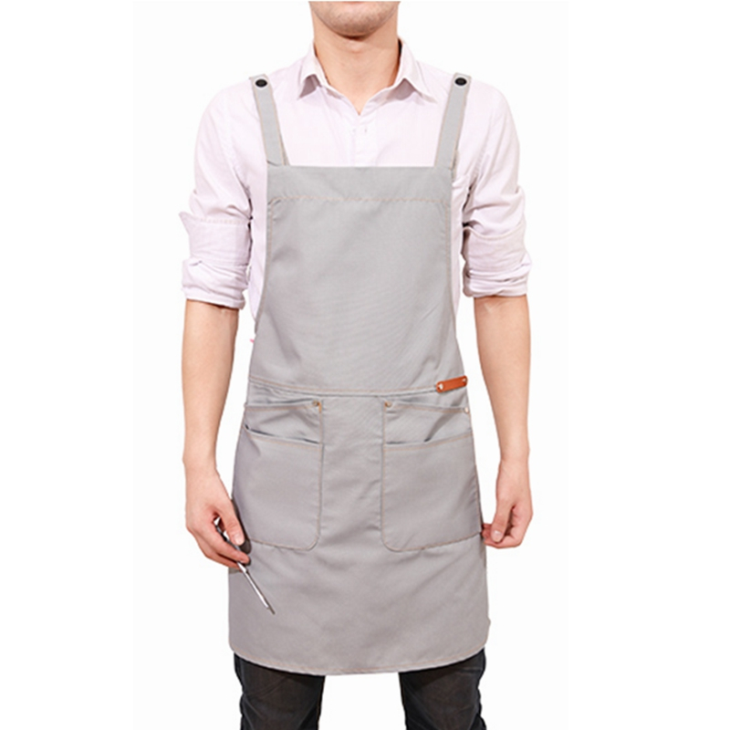 Simple practical dustproof multifunction cotton canvas work apron for men