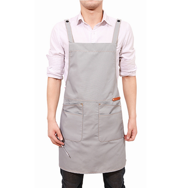 Simple practical dustproof multifunction cotton canvas work apron for men