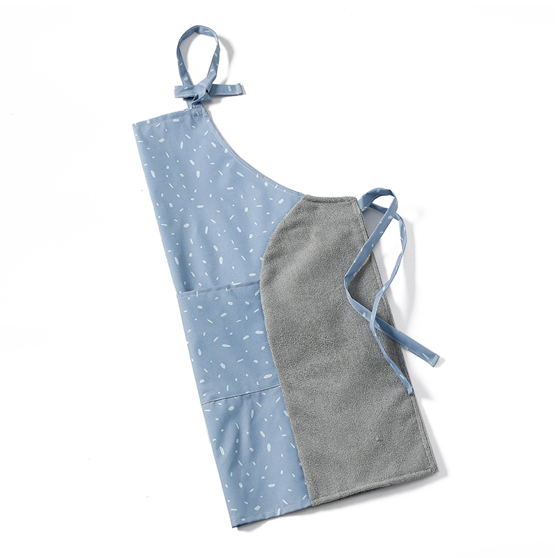Fresh Color Fashion Simple Kitchen Summer Style Baking Use Vest Type Home Cooking Adult Female Apron With Absorbent Rag