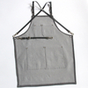 Stylist Leather Strap Denim Work Apron For Cafe Restaurant Bar Uniforms Painting Logo Custom