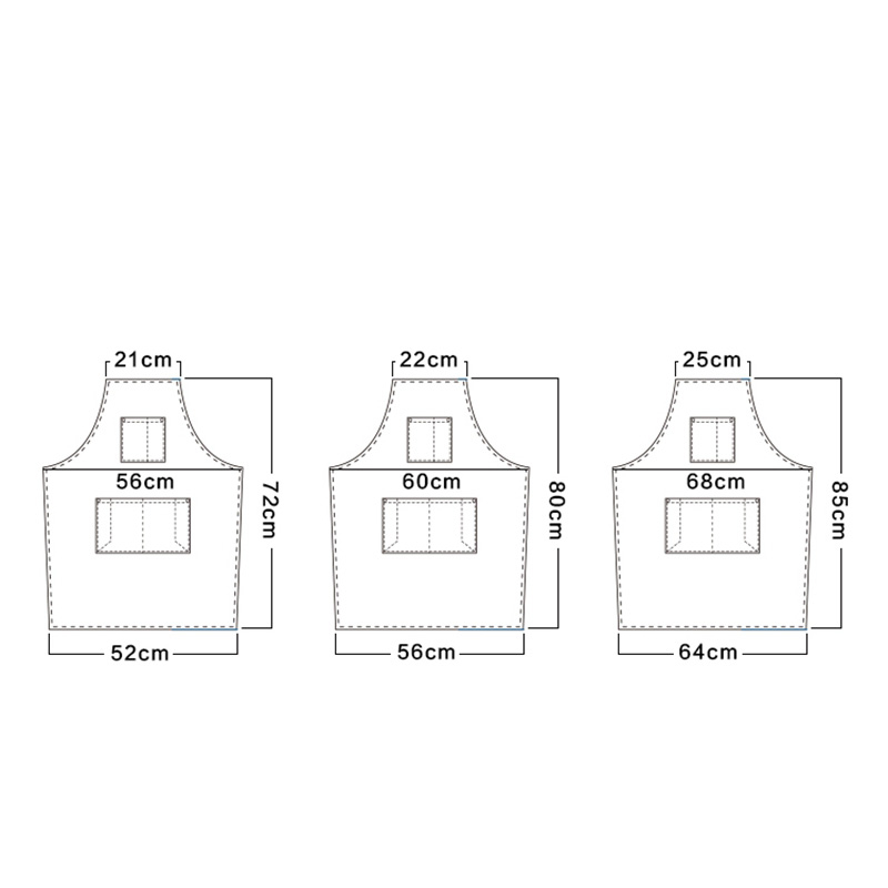 Hot-selling Fashion Grey Canvas Work Apron With Leather Belt