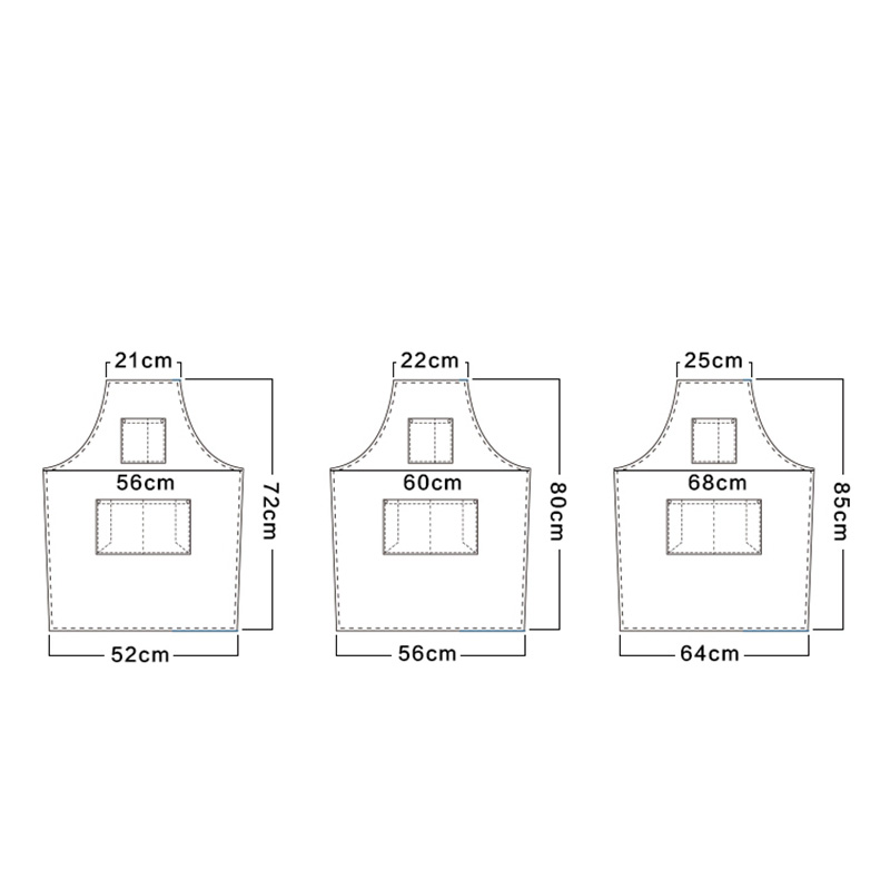 Hot-selling Fashion Grey Canvas Work Apron With Leather Belt