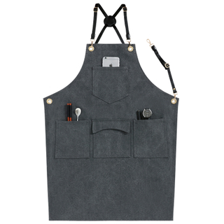 New design comfortable dustproof cotton canvas apron for kitchen cooking