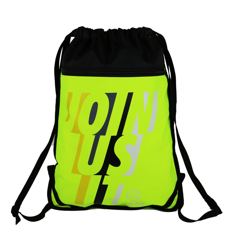 Custom polyester drawstring backpack waterproof outdoor sports light fitness football bag
