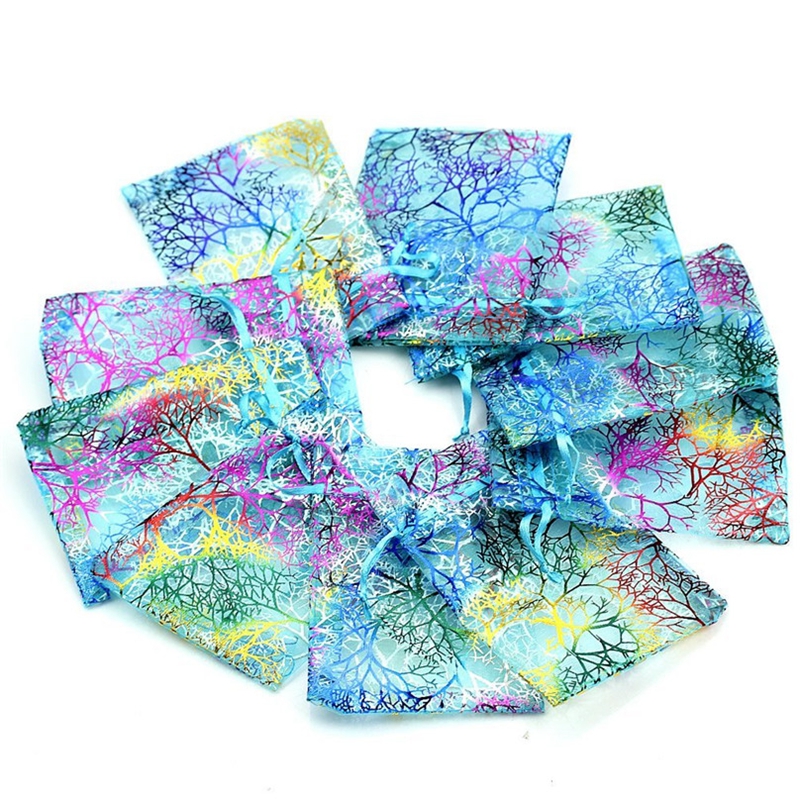 Fashion exquiste organza drawstring gift bag for candy