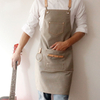 Custom logo restaurant barista milk tea cake barber shop fashion cotton canvas work apron with adjustable strap