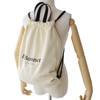 Fashion popular large capacity canvas drawstring backpack with leather strap