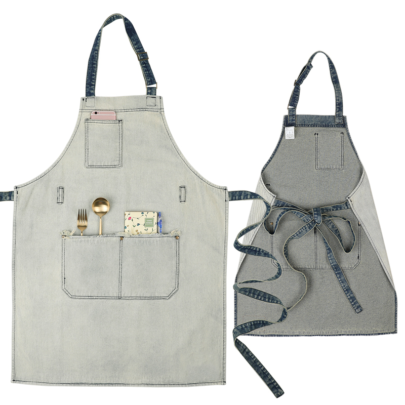 High quality vintage fashion durable cafe bakery restaurant general waiter work apron with logo custom