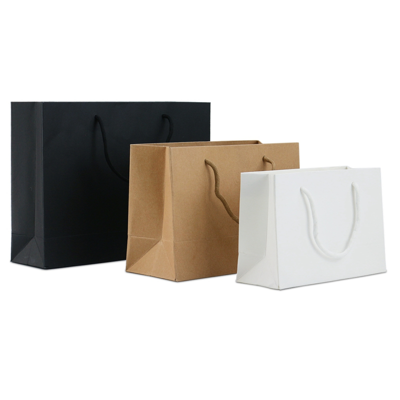 Flat paper handle customized design shopping gift printed kraft paper bag