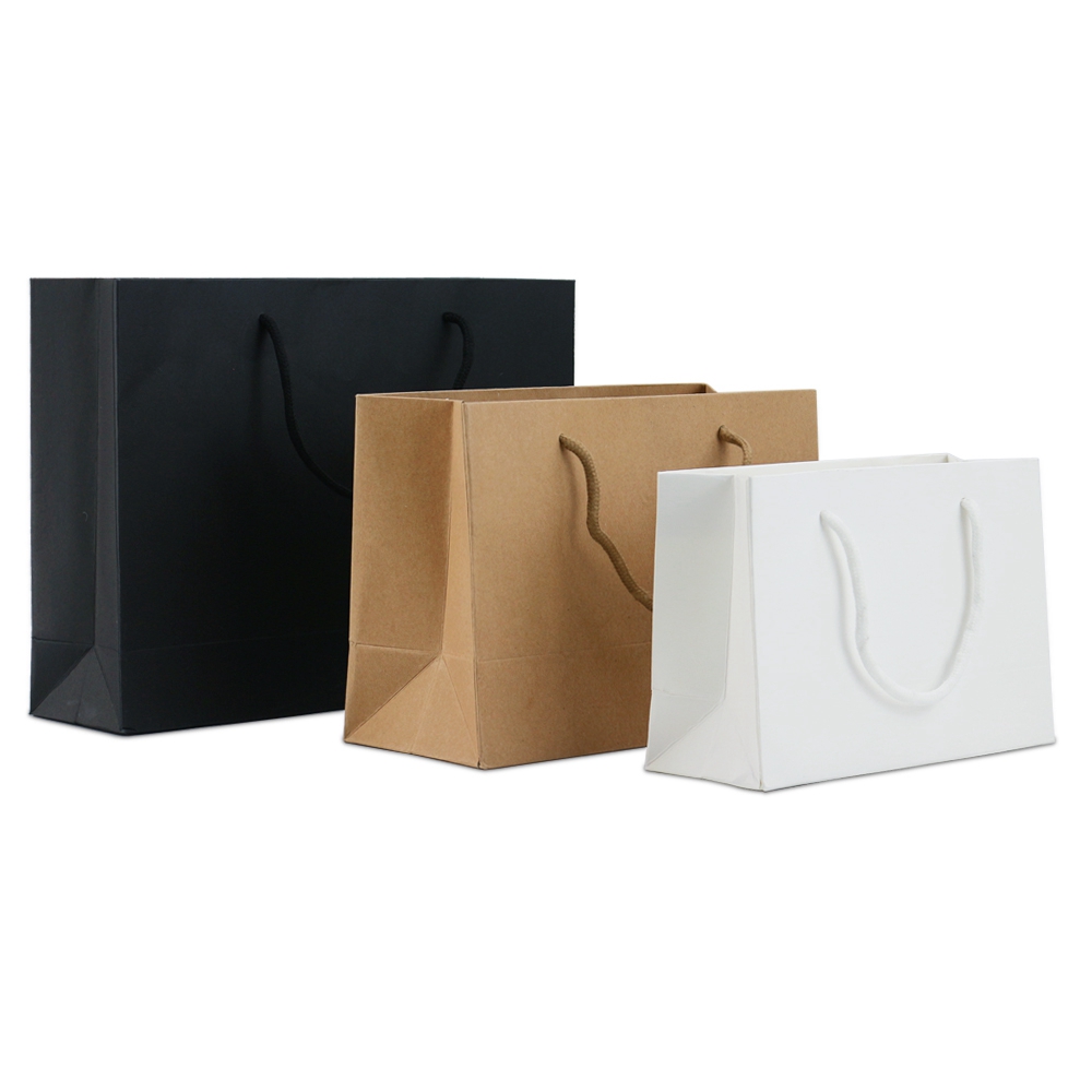 Flat paper handle customized design shopping gift printed kraft paper bag