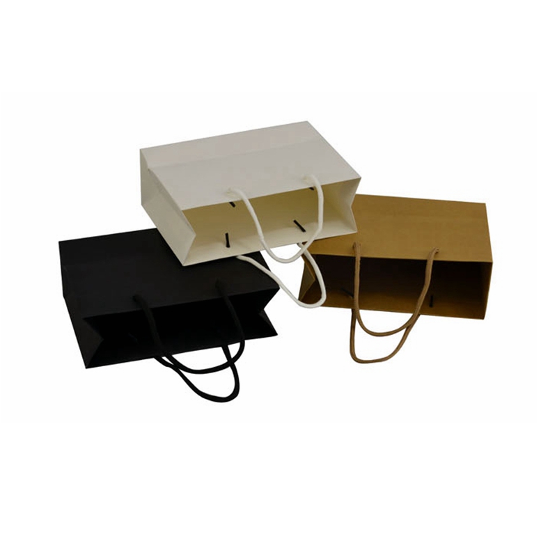 Flat paper handle customized design shopping gift printed kraft paper bag