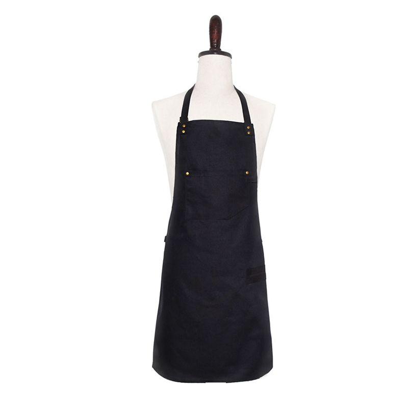 High quality cheap long dustproof cotton canvas apron for kitchen cooking wholesale