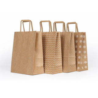 Custom recycled luxury craft gift carry shopping brown kraft paper bag