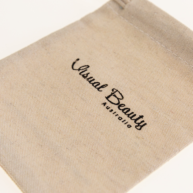 Letter logo custom printed natural eco friendly cotton fabric strong durable canvas drawstring bag for sale