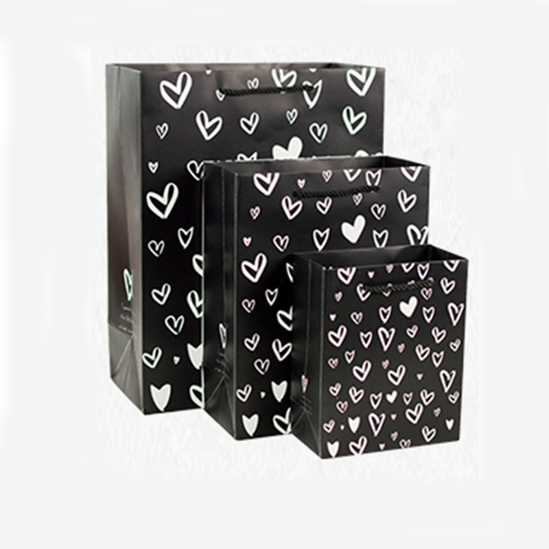 Custom luxury printed paper shopping bag with rope handle gift bag