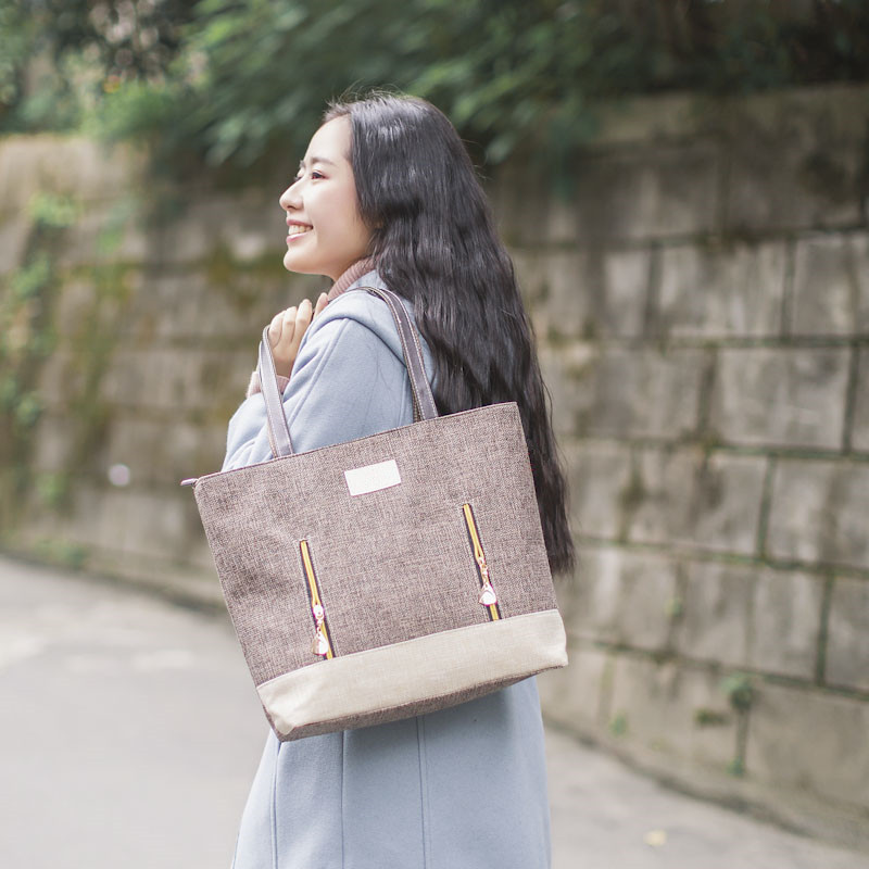 High-end eco-friendly fashional dirty durable women linen cotton bag for shopping