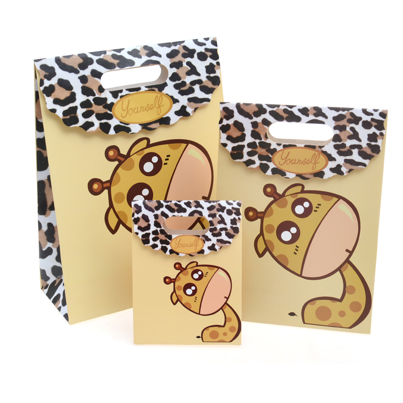 Wedding custom printed craft paper flat bottom candy packaging gift bags