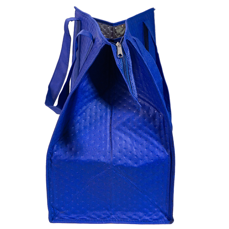 Blue non woven thick insulation layer multifunction strong durable recycled non woven cooler bag for outdoor bbq