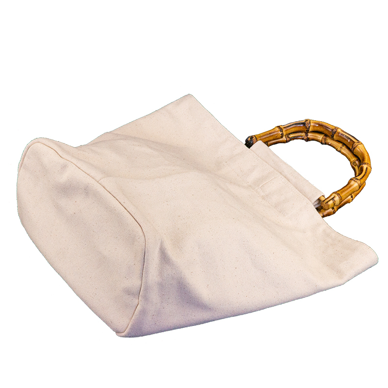China Supplier oem original custom eco friendly breathable recycled canvas tote bag with bamboo handle