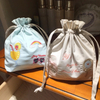 Drawstring cotton wedding party favors bag gift pouches.