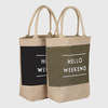 Logo printed custom jute shopping bag