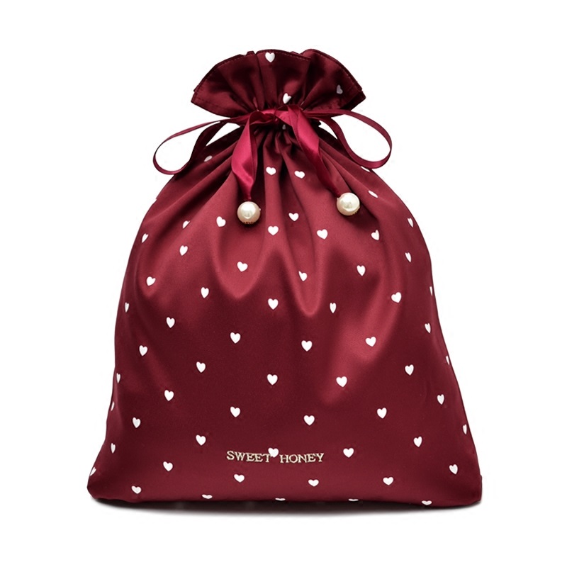 Custom high quality drawstring jewelry pouch satin pouch